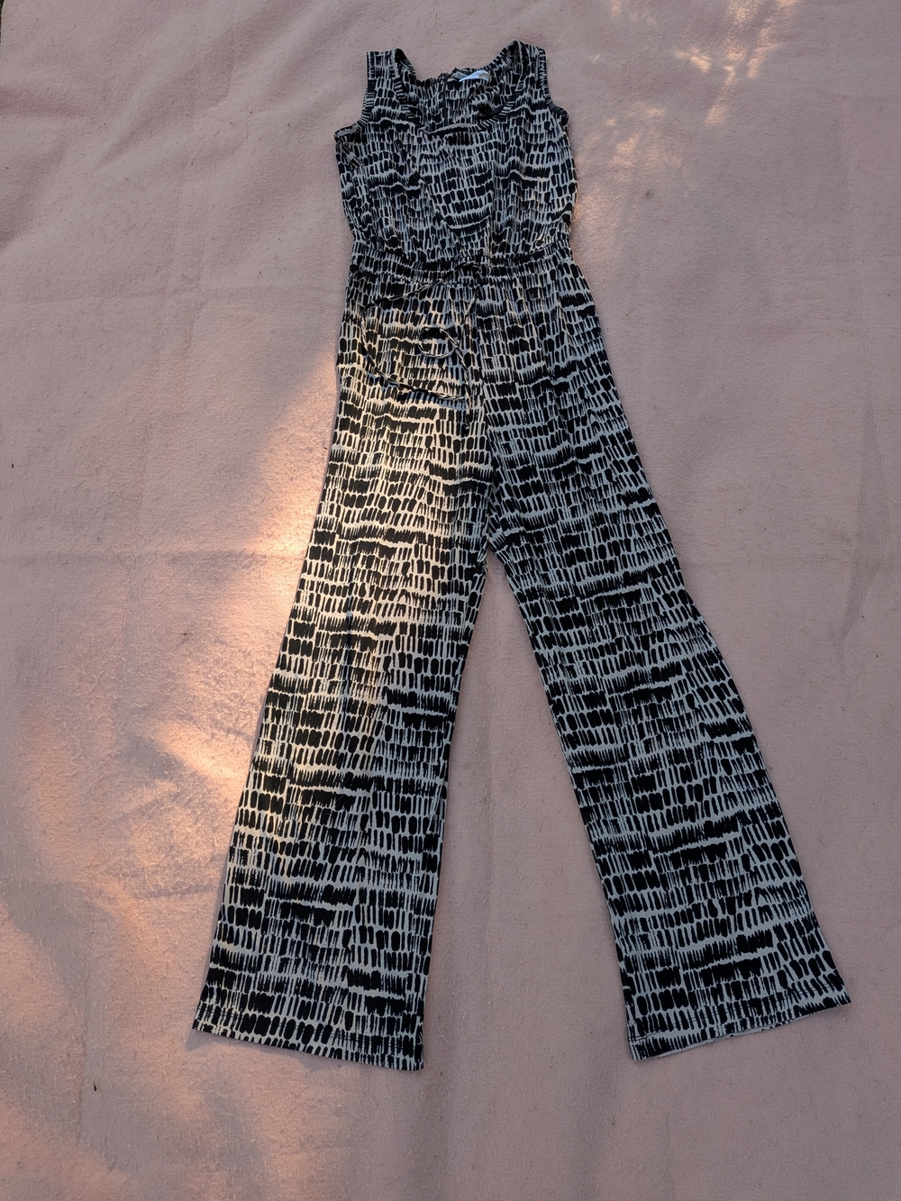 Calvin Klein Women's Wide-Leg Jumpsuit in Black & Tan